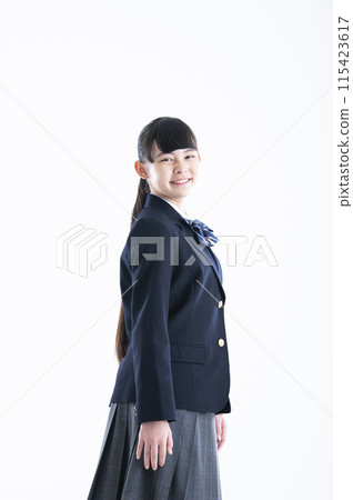 A portrait of a junior high school girl 115423617