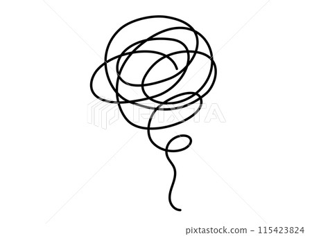 Moyamoya mark A cartoon illustration of a Moyamoya mark that represents people's thoughts, emotions and anxiety. Icon material 115423824