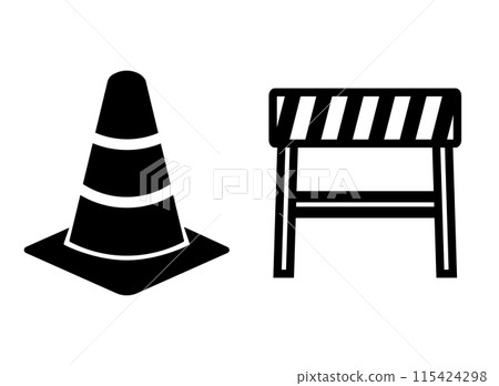 Pylon fence icon Pylon fence icon 115424298