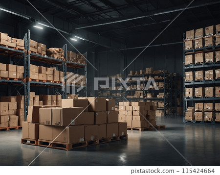 Logistics warehouse business image [AI generated, professional finish] 115424664