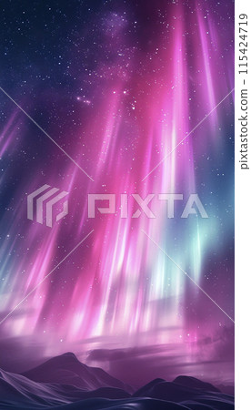 風景與極光視野 AI 影像 115424719