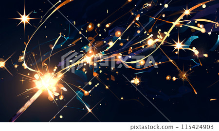 在黑暗中發光的手持煙火的圖像插圖 115424903