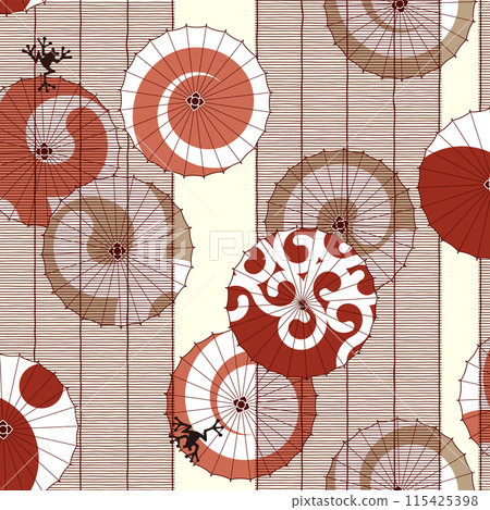 A beautiful and elegant seamless Japanese pattern with bamboo blinds and umbrellas, A beautiful and elegant seamless Japanese pattern with bamboo blinds and umbrellas, 115425398