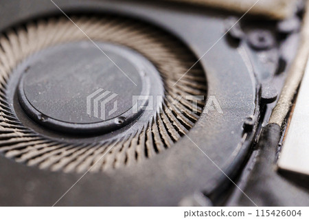 Dusty laptop cooler. Repair and Refurbishment. Dusty laptop cooler. Repair and Refurbishment. 115426004