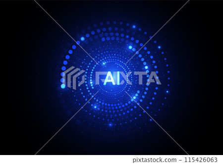 Artificial intelligence chipset on circuit board in futuristic concept technology artwork for web, banner, card, cover. Vector illustration Artificial intelligence chipset on circuit board in futuristic concept technology artwork for web, banner, card, cover. Vector illustration 115426063