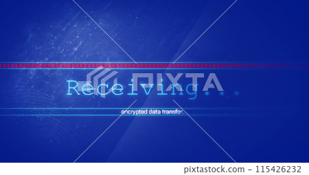 Image of data processing on blue background Image of data processing on blue background 115426232