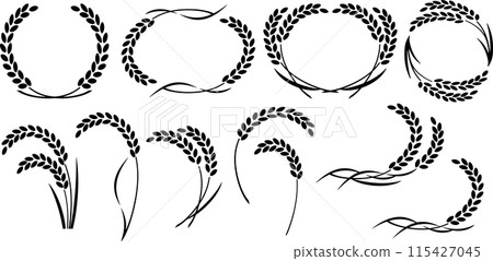 稻穗米符號標記圖示框裝飾框 稻穗米符號標記圖示框裝飾框 115427045