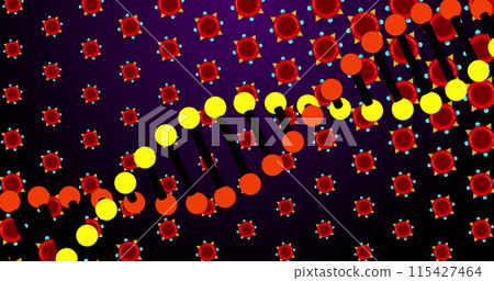 Image of dna over red cells on violet background Image of dna over red cells on violet background 115427464