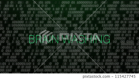 Image of brain washing text over data processing 115427745
