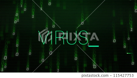 Image of virus text over data processing 115427753