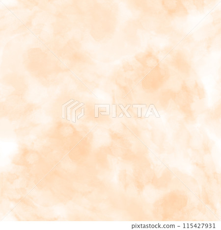 Seamless watercolor texture by brush stroke in soft peach tones. Delicate watercolor stains hand drawn seamless background. Neutral tone backdrop for invitations, stationery or digital designs 115427931