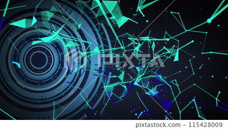 Image of scopes scanning and network of connections over processor elements 115428009