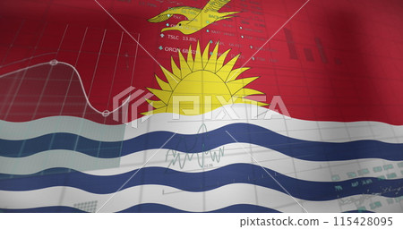 Image of data processing over flag of kiribati Image of data processing over flag of kiribati 115428095