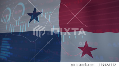 Image of data processing over flag of panama 115428112