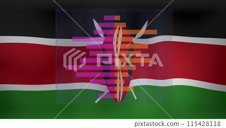 Image of data processing over flag of kenya 115428118