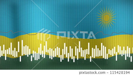 Image of data processing over flag of rwanda 115428194