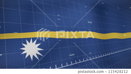 Image of data processing over flag of nauru 115428212