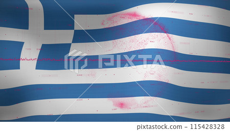 Image of data processing over flag of greece 115428328