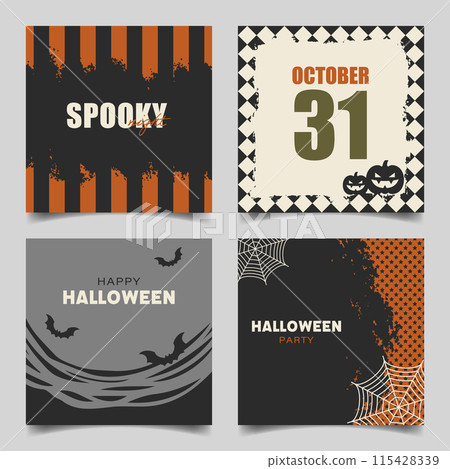 Halloween square template, background material set Halloween square template, background material set 115428339