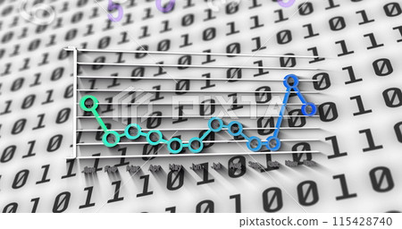 Statistical data processing against binary coding on grey background Statistical data processing against binary coding on grey background 115428740