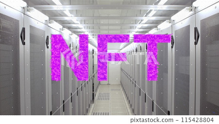 Image of nft text over server room 115428804