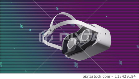 Image of vr headset over abstract shapes Image of vr headset over abstract shapes 115429184