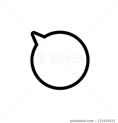 Round speech bubble, top left, monochrome, black and white, line drawing, simple, illustration, material Round speech bubble, top left, monochrome, black and white, line drawing, simple, illustration, material 115429325