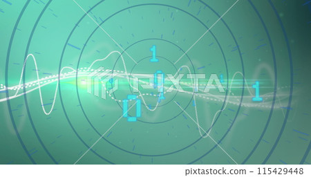 Image of network of connections and numbers over blue background Image of network of connections and numbers over blue background 115429448