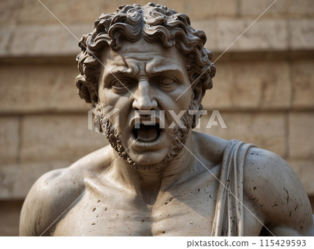 雕像張著憤怒的臉[人工智慧生成/專業完成] 115429593