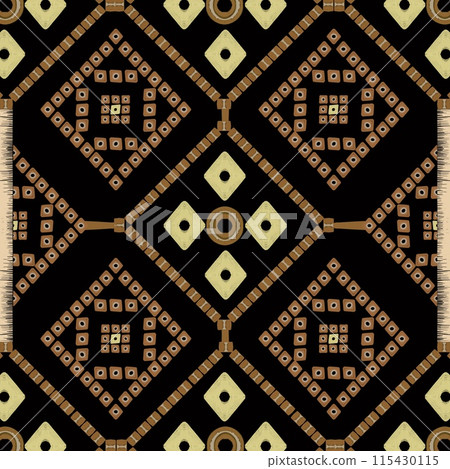 Immerse yourself in the captivating world of American ethnic fabric patterns, highlighted by their earthy brown tones. These patterns, featuring a geotactic style, add depth to any ethnic . Designed  115430115