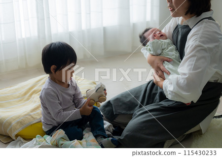 Childcare stress image Childcare stress image 115430233