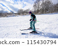 Junior high school boy skiing 115430794