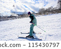 Junior high school boy skiing 115430797