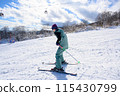 Junior high school boy skiing 115430799