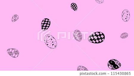 Image of easter eggs over pink background 115430865