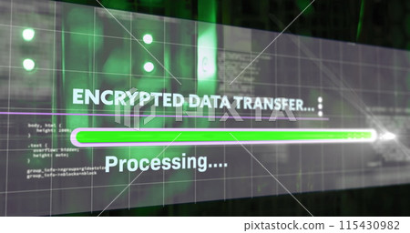Image of data processing over server room Image of data processing over server room 115430982