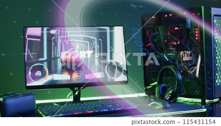 Image of scope and data processing over image game computer equipment Image of scope and data processing over image game computer equipment 115431154