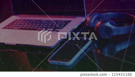 Image of scope and data processing over image game computer equipment 115431188