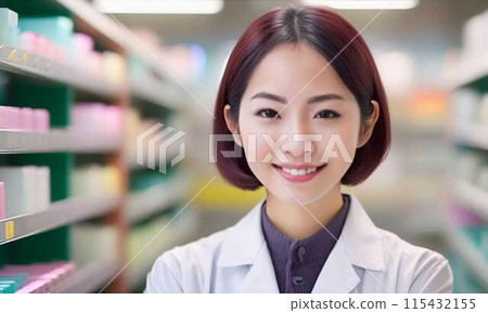 Pharmacy and female pharmacist 115432155