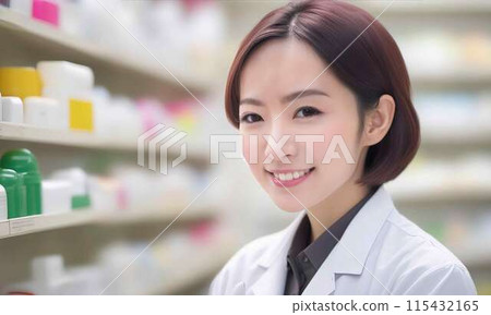 Pharmacy and female pharmacist 115432165