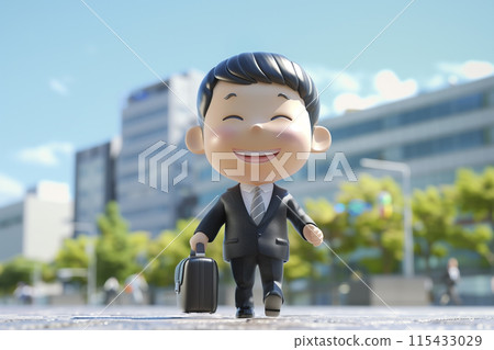 Businessman walking outside Businessman walking outside 115433029