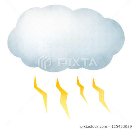 雷雨雲和閃電標記的插圖 115433089