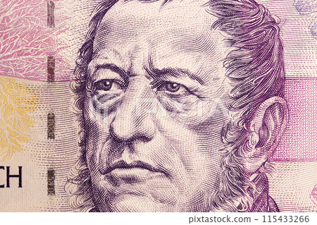 Frantisek Palacky a closeup portrait from Czech money 115433266