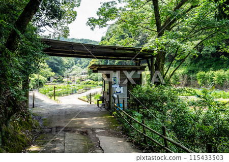 The entrance to the Heikedani Iris Garden, which is about to close, in Fukuyama City, Hiroshima Prefecture 115433503