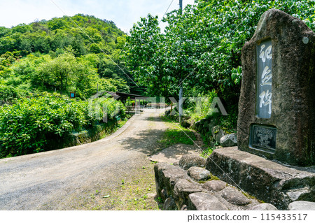 Heikedani Iris Garden, which is nearing closure, and its monument in Fukuyama, Hiroshima Prefecture 115433517