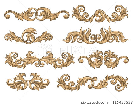 Victorian flower ornamented filigree graphics Victorian flower ornamented filigree graphics 115433538