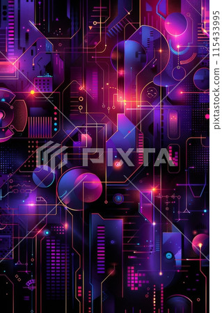 Purple and blue abstract pattern vector background Purple and blue abstract pattern vector background 115433995