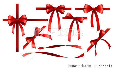 Red bows and ribbon Red bows and ribbon 115435513