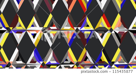 Geometric 3d shapes seamless pattern. Modern geometric texture design. Vector illustration.  115435877