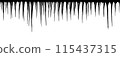 Black icicles silhouette on white background 115437315